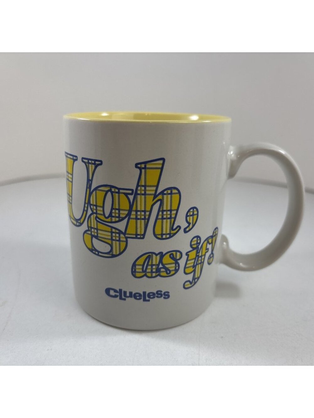 CLUELESS Movie Mug "UGH AS IF" Plaid Design Paramount Pictures NEW